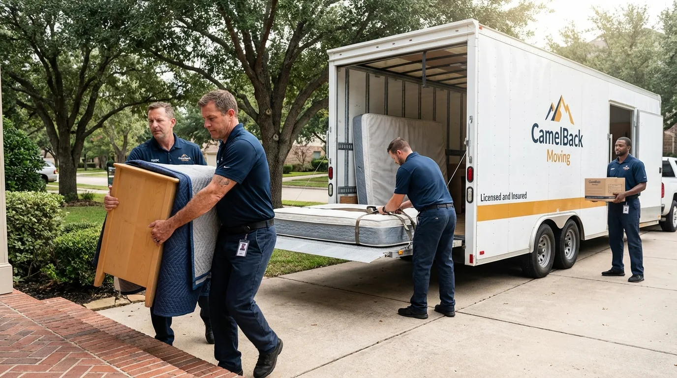Crew loading residential truck for cross-state move from Morton Grove, IL