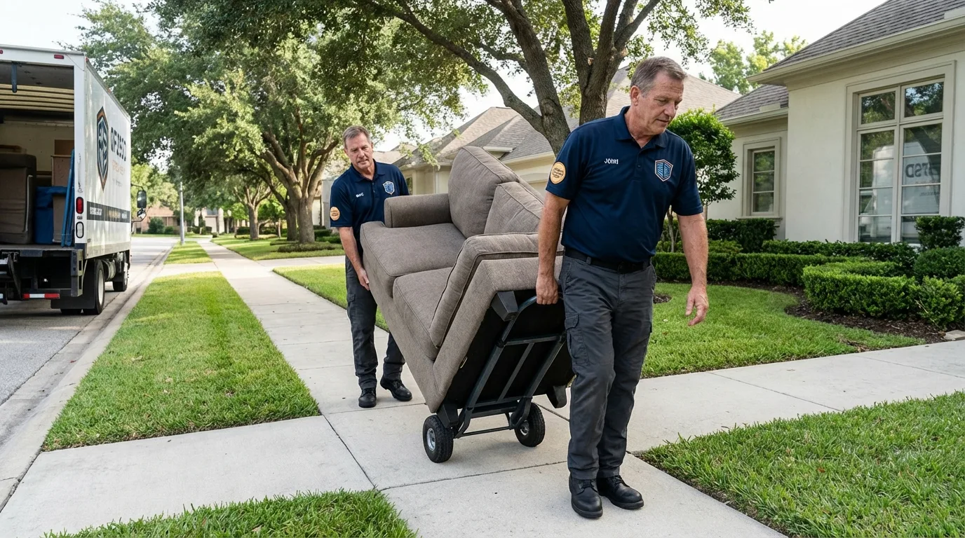 Local residential moving crew loading furniture in Morton Grove, IL